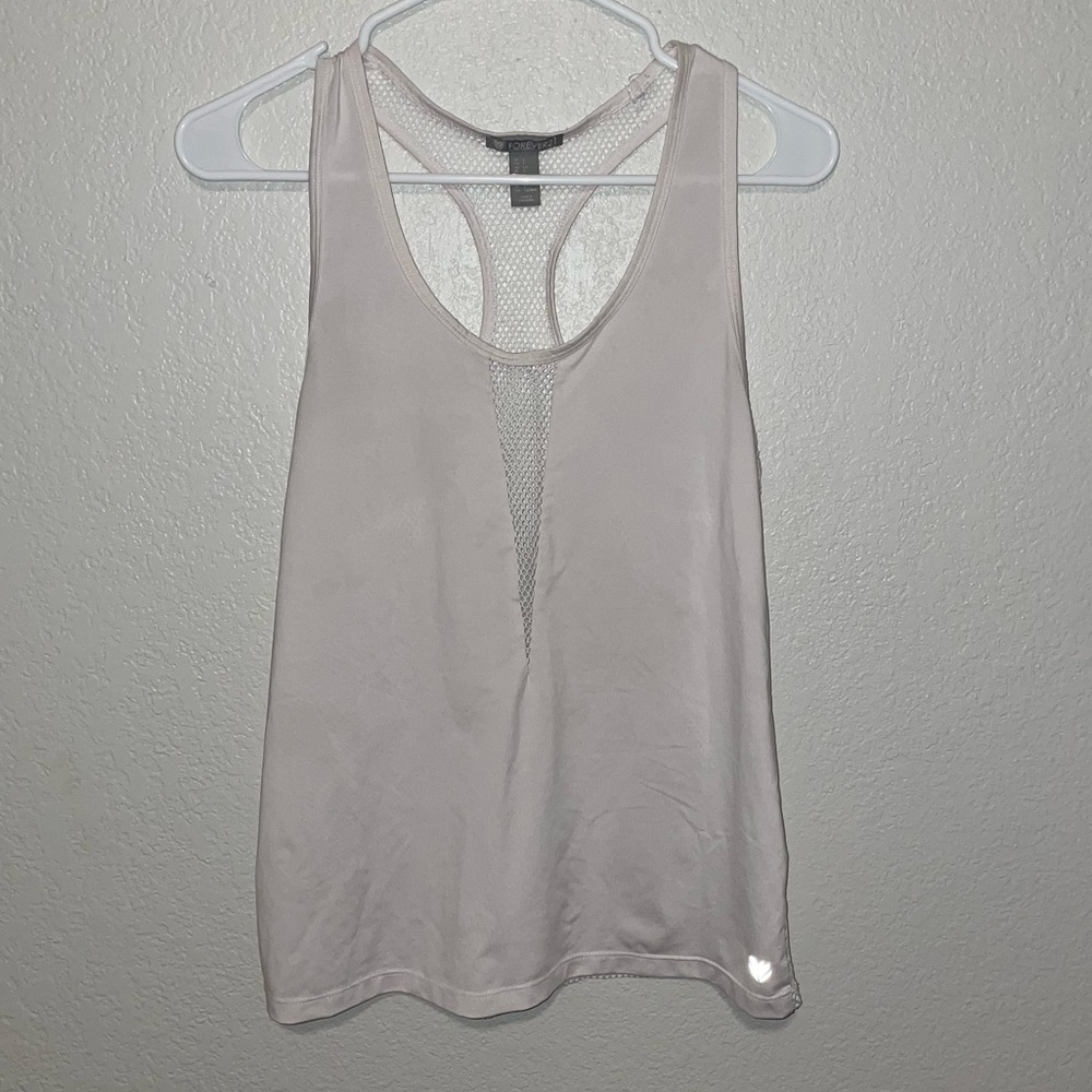 White Mesh Active Tank Top